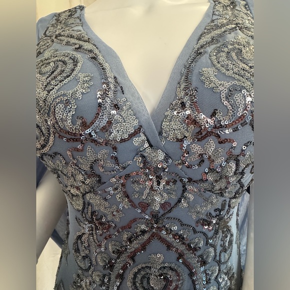 R&M RICHARDS Drape Back Sequin Embellished Gown - Picture 13 of 16